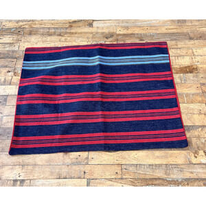 Pottery Barn Teen Standard Pillow Sham 100% Cotton Blue Red Striped